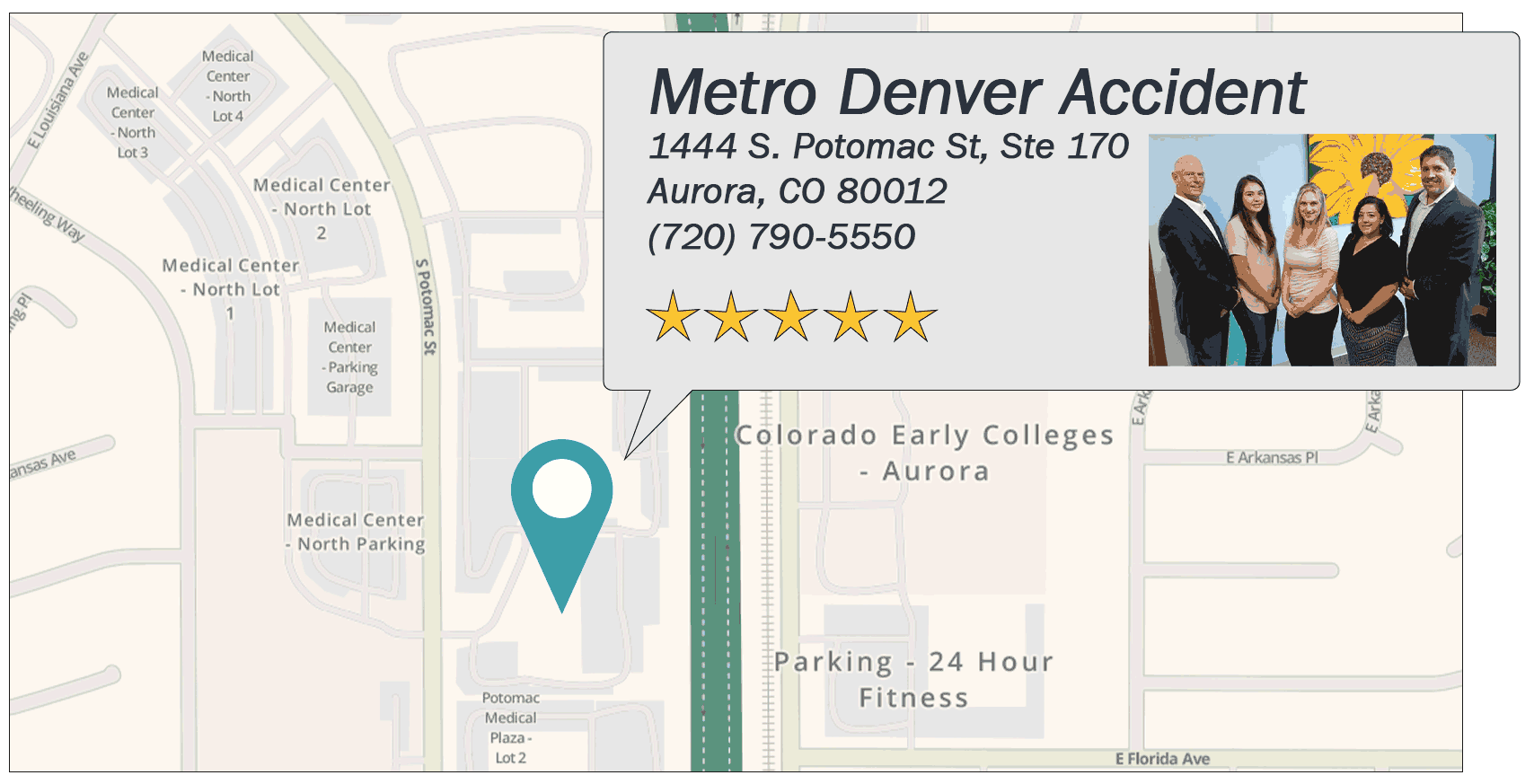 Center For Auto Accident Injury Treatment's Aurora office location on google map